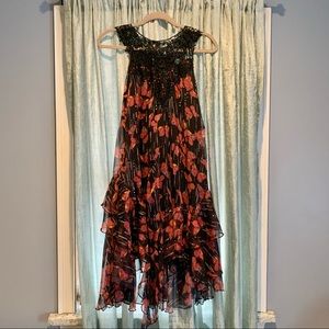 Beautiful Dress With Butterfly Polyester Fabrics